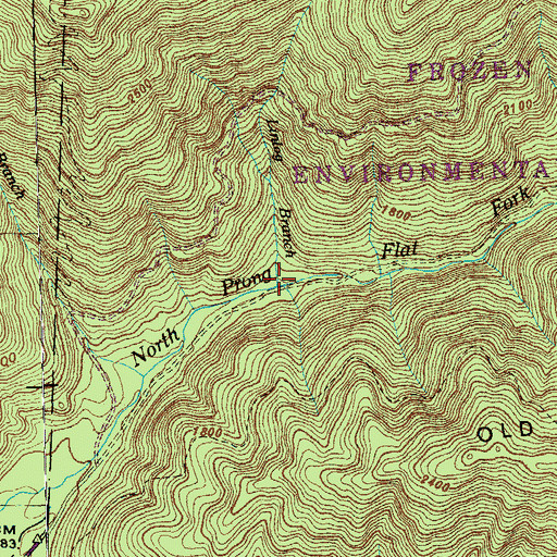 Topographic Map of Linlog Branch, TN