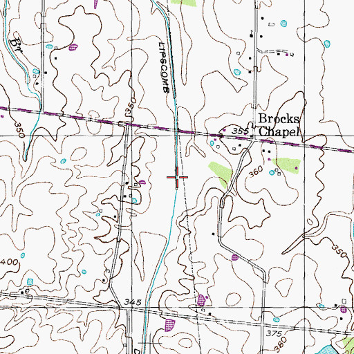 Topographic Map of Lipscomb Ditch, TN
