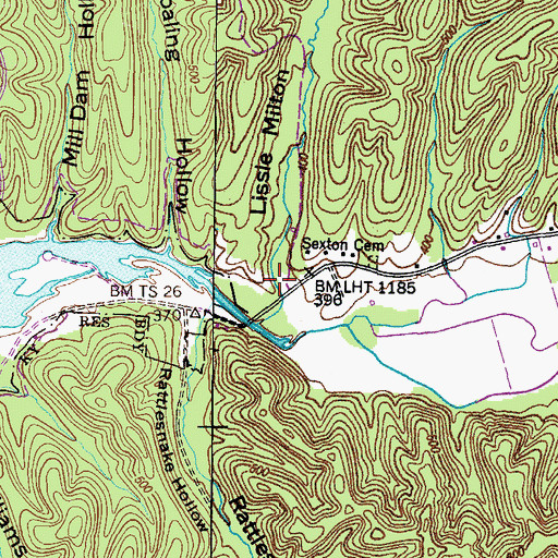 Topographic Map of Lissie Milton Hollow, TN