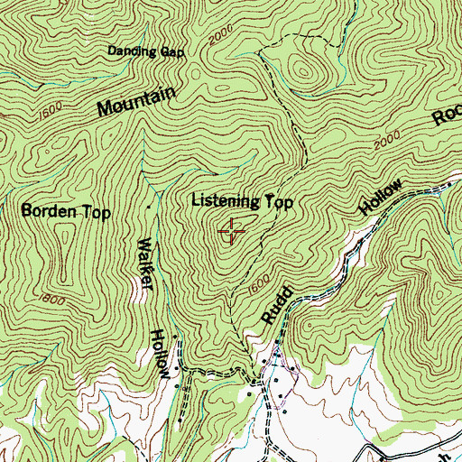 Topographic Map of Listening Top, TN