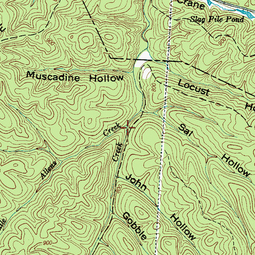 Topographic Map of Little Allens Creek, TN
