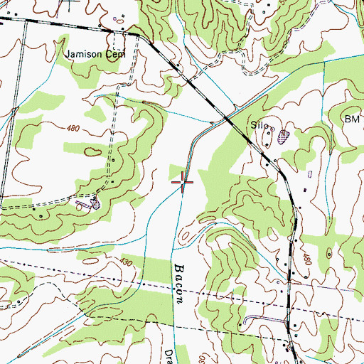 Topographic Map of Little Bacon Creek, TN