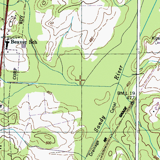 Topographic Map of Little Beaver Creek, TN
