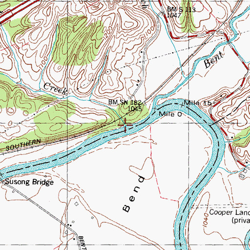 Topographic Map of Little Bent Creek, TN