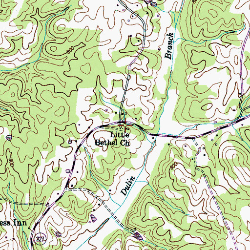 Topographic Map of Little Bethel Church, TN