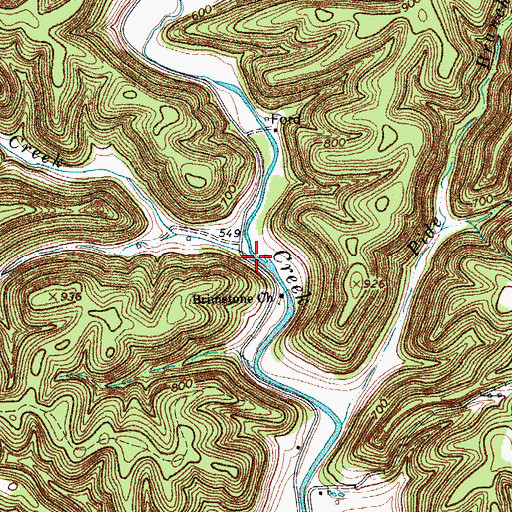 Topographic Map of Little Brimstone Creek, TN