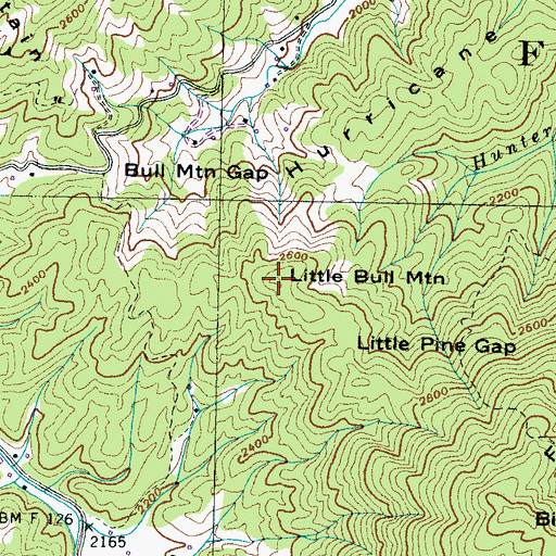 Topographic Map of Little Bull Mountain, TN