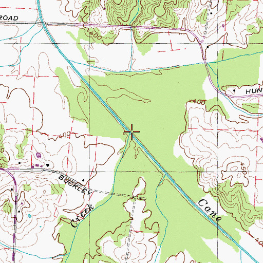 Topographic Map of Little Cane Creek, TN