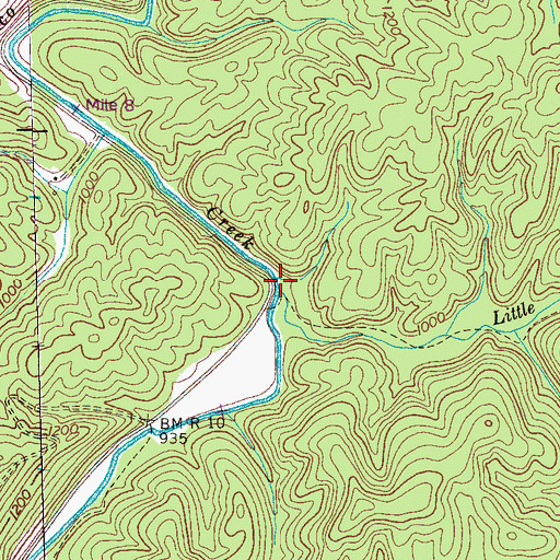Topographic Map of Little Citico Creek, TN