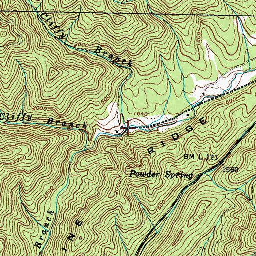 Topographic Map of Little Clifty Branch, TN