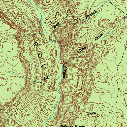 Topographic Map of Little Cove, TN