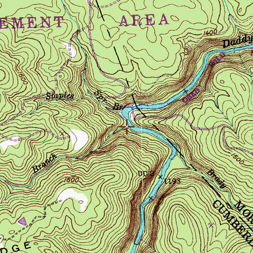 Topographic Map of Little Cove Branch, TN