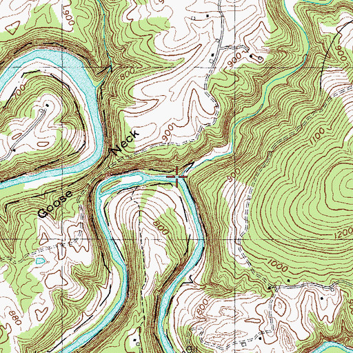 Topographic Map of Little Crab Creek, TN