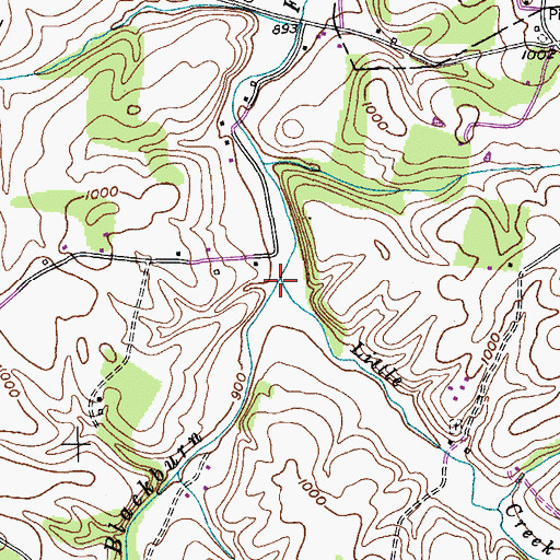 Topographic Map of Little Creek, TN