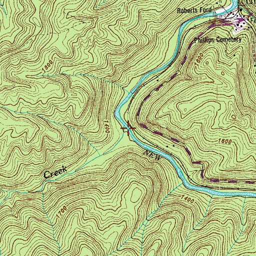 Topographic Map of Little Creek, TN