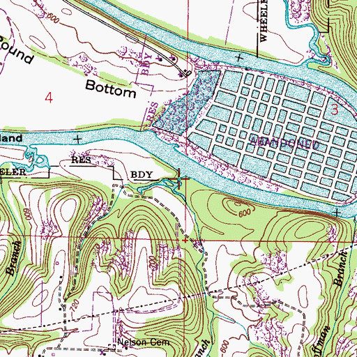 Topographic Map of Witty Branch, AL