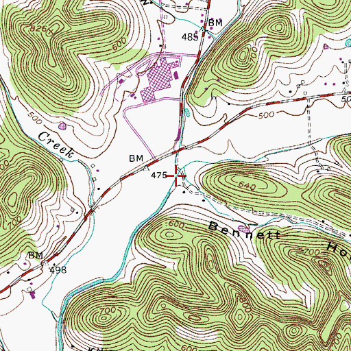 Topographic Map of Little Creek, TN