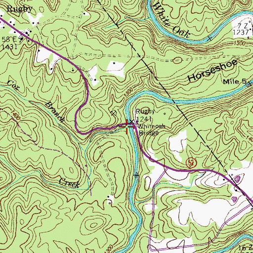 Topographic Map of Little Creek, TN