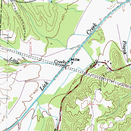 Topographic Map of Little Creek, TN