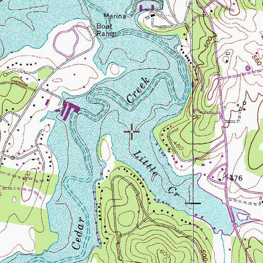 Topographic Map of Little Creek, TN