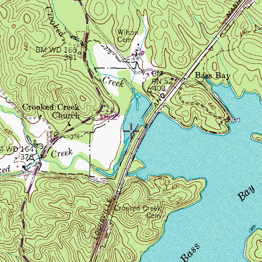 Topographic Map of Little Crooked Creek, TN