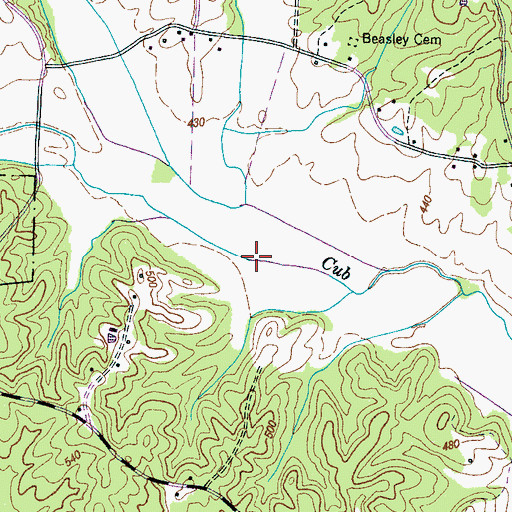 Topographic Map of Little Cub Creek, TN