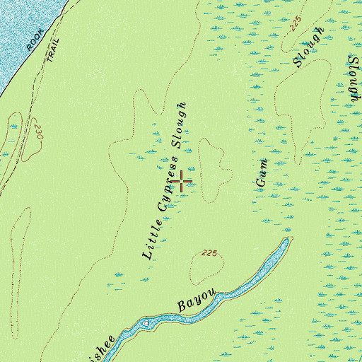 Topographic Map of Little Cypress Slough, TN
