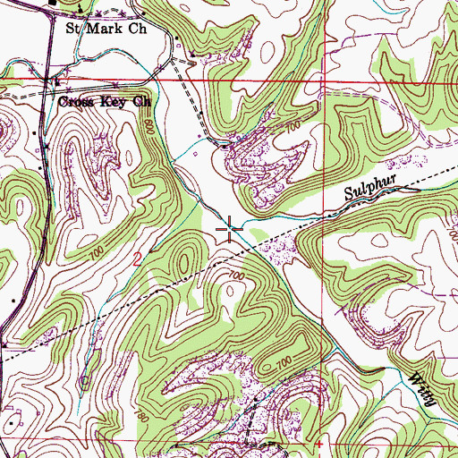 Topographic Map of Witty Creek, AL