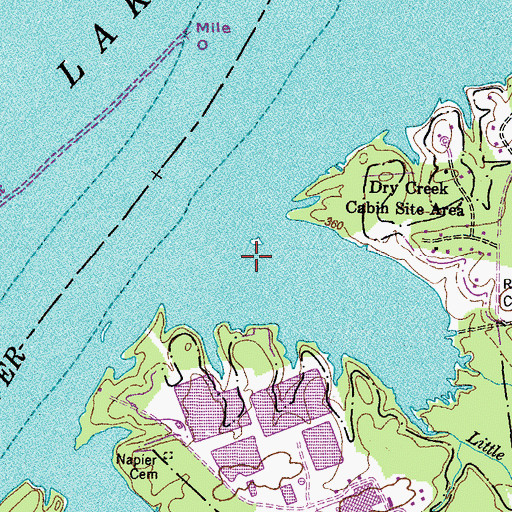 Topographic Map of Little Dry Creek, TN