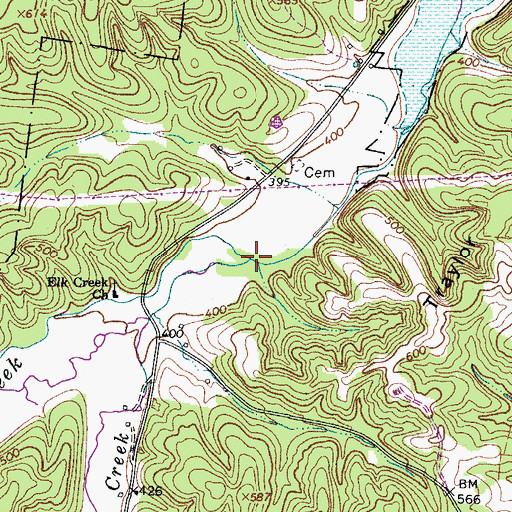 Topographic Map of Little Dry Elk Creek, TN