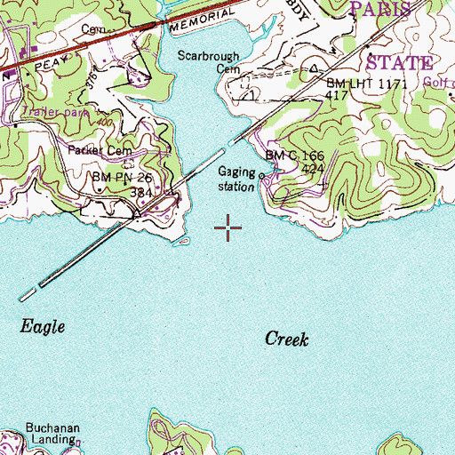 Topographic Map of Little Eagle Creek, TN