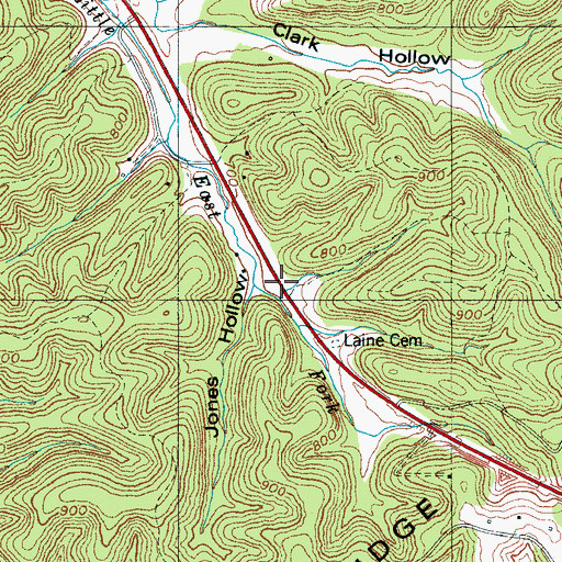 Topographic Map of Little East Fork School, TN