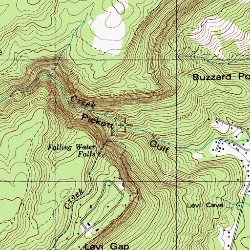 Topographic Map of Little Falling Water Creek, TN