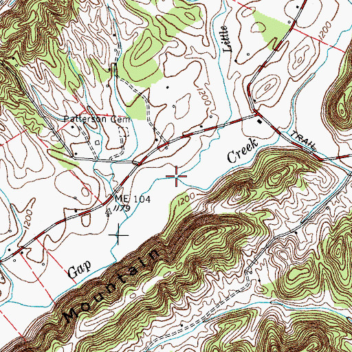 Topographic Map of Little Gap Creek, TN