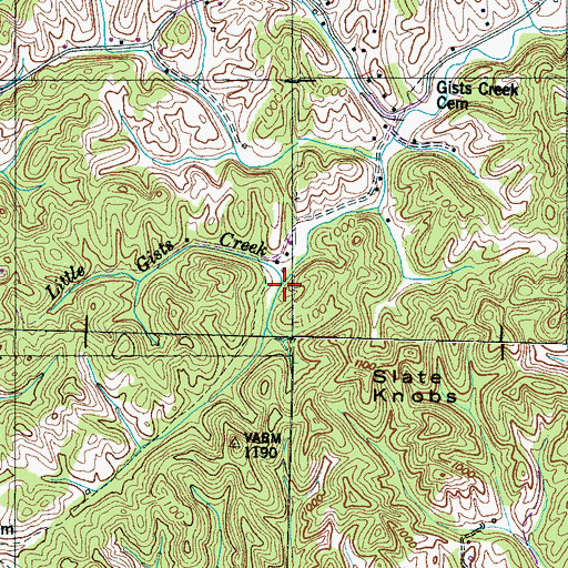 Topographic Map of Little Guess Creek, TN