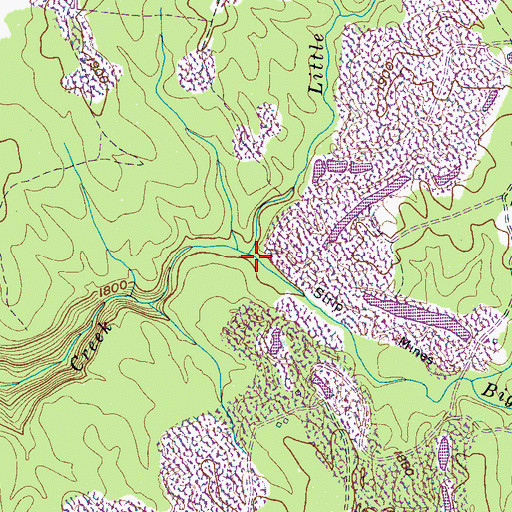 Topographic Map of Little He Creek, TN