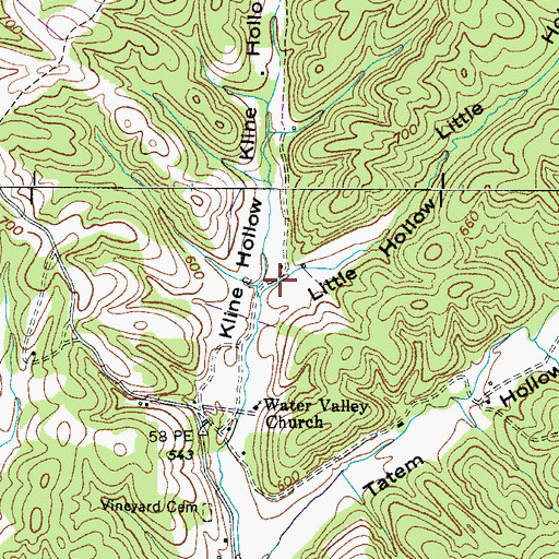 Topographic Map of Little Hollow, TN