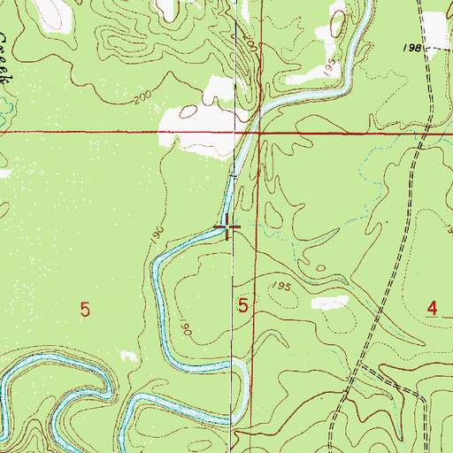 Topographic Map of Wolf Creek, AL