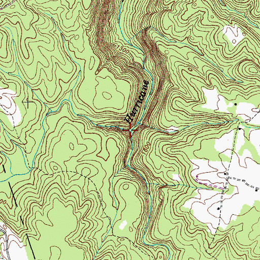 Topographic Map of Little Hurricane Creek, TN