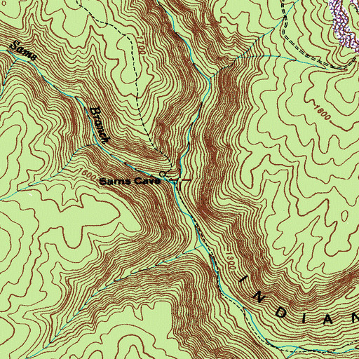 Topographic Map of Little Indian Creek, TN
