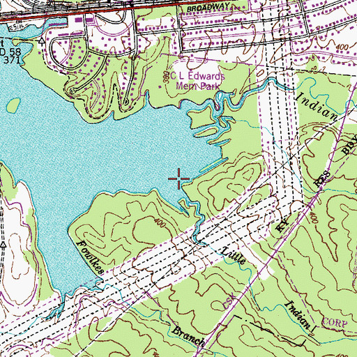 Topographic Map of Little Indian Creek, TN