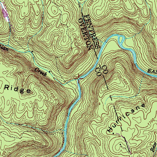 Topographic Map of Little Indian Creek, TN