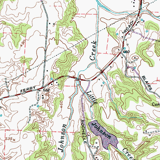 Topographic Map of Little Johnson Creek, TN