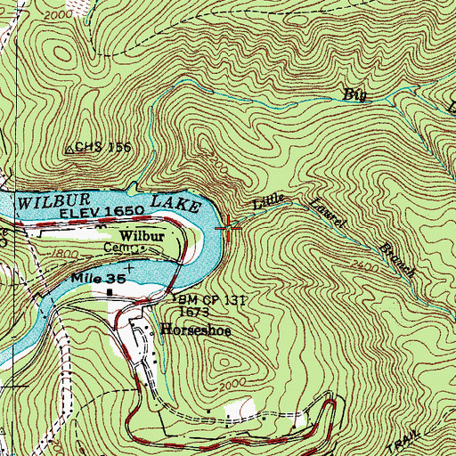 Topographic Map of Little Laurel Branch, TN