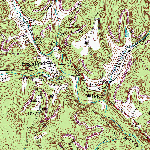 Topographic Map of Little Laurel Creek, TN
