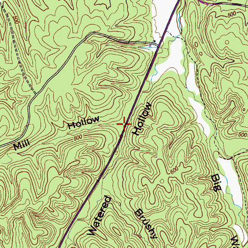 Topographic Map of Little Mill Hollow, TN