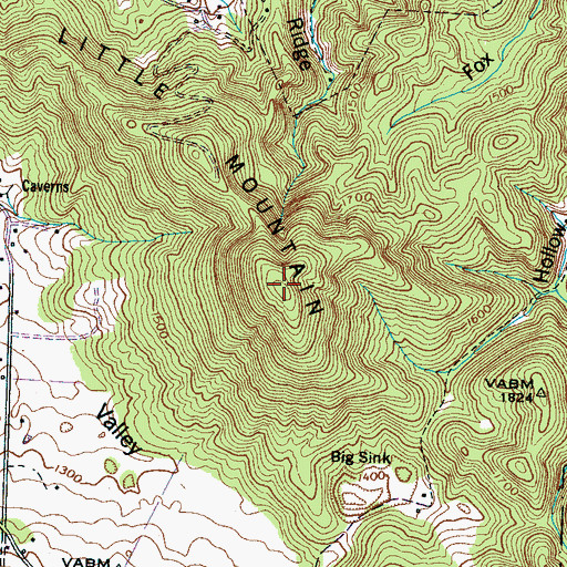 Topographic Map of Little Mountain, TN