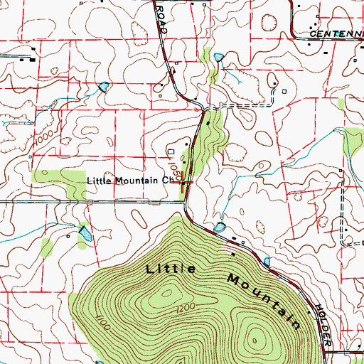 Topographic Map of Little Mountain Church, TN