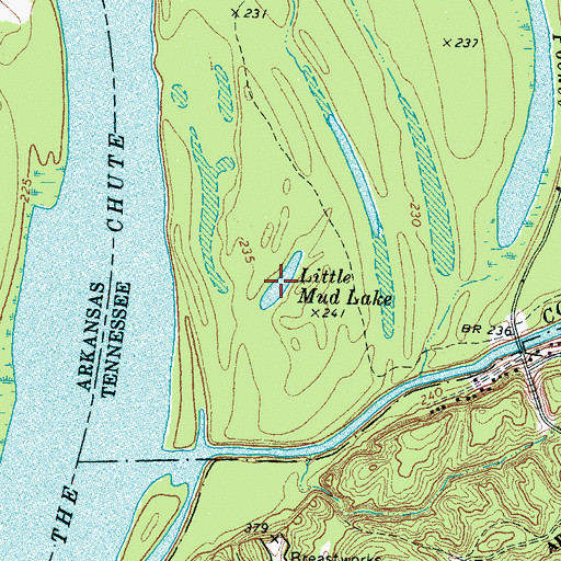 Topographic Map of Little Mud Lake, TN