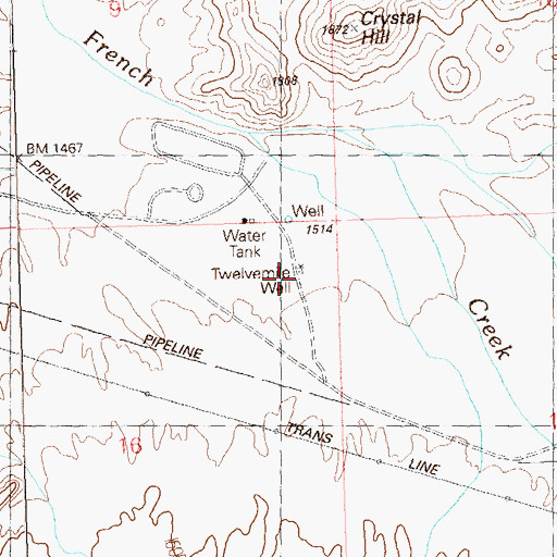 Topographic Map of Twelvemile Well, AZ